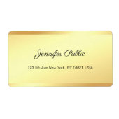 Moderne kalligrafie script tekst Elegante gouden l Etiket (Voorkant)