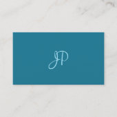 Moderne kalligrafie Script Turquoise Plain Trendy Visitekaartje (Voorkant)