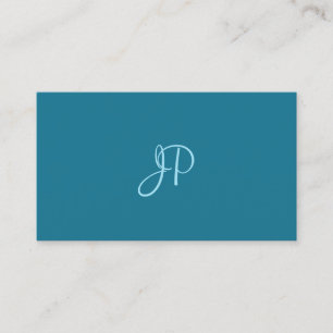 Moderne kalligrafie Script Turquoise Plain Trendy Visitekaartje
