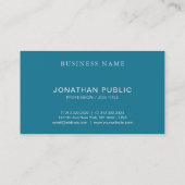 Moderne kalligrafie Script Turquoise Plain Trendy Visitekaartje (Achterkant)