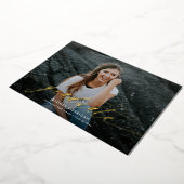 Moderne kalligrafie script twee foto afstuderen folie uitnodiging (Gedraaid)