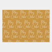 Moderne kalligrafie Script Vrolijk Kerstfeest Inpakpapier Vel (Voorkant 3)