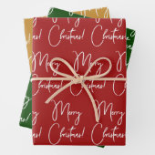 Moderne kalligrafie Script Vrolijk Kerstfeest Inpakpapier Vel (In situ)
