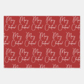 Moderne kalligrafie Script Vrolijk Kerstfeest Inpakpapier Vel (Voorkant)