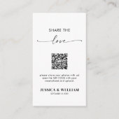 Moderne kalligrafie scriptie Deel de liefde QR-cod Informatiekaartje (Voorkant)