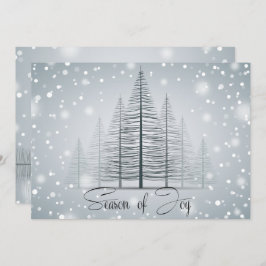 Moderne kalligrafie Seizoen van de Joy Winter Tree Kaart