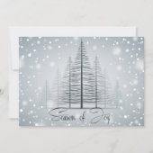 Moderne kalligrafie Seizoen van vreugde Winterbome Kaart (Voorkant)