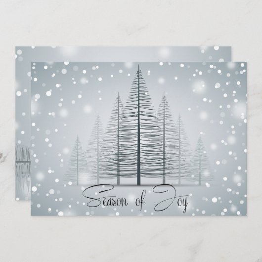 Moderne kalligrafie Seizoen van vreugde Winterbome Kaart (Voorkant / Achterkant)