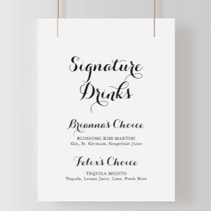 Moderne kalligrafie Signature-drankenbord Poster