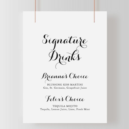 Moderne kalligrafie Signature-drankenbord Poster