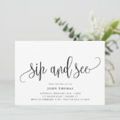 Moderne kalligrafie Sip en Zie Baby ontmoeten en G Kaart (Staand voorkant)