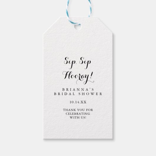 Moderne kalligrafie SIP Hooray Vrijgezellenfeest Cadeaulabel (Voorkant)