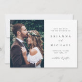 Moderne kalligrafie Sla de Datum fotokaart op Save The Date (Voorkant)