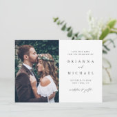 Moderne kalligrafie Sla de Datum fotokaart op Save The Date (Staand voorkant)