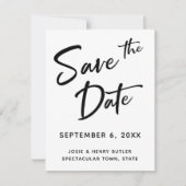 Moderne kalligrafie Sla de datum waarop de gouden Save The Date (Voorkant)
