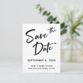Moderne kalligrafie Sla de datum waarop de gouden Save The Date (Staand voorkant)