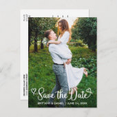 Moderne kalligrafie slaat de foto van de datum op briefkaart (Voorkant / Achterkant)