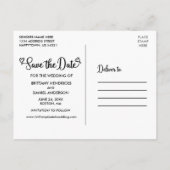 Moderne kalligrafie slaat de foto van de datum op briefkaart (Achterkant)