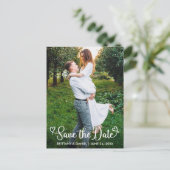 Moderne kalligrafie slaat de foto van de datum op briefkaart (Staand voorkant)