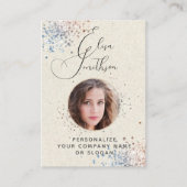 Moderne kalligrafie sociale media QR-code foto toe Visitekaartje (Voorkant)