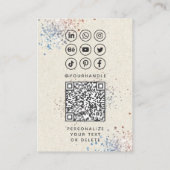 Moderne kalligrafie sociale media QR-code foto toe Visitekaartje (Achterkant)