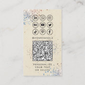 Moderne kalligrafie Sociale Media QR-code Voeg Fot Visitekaartje (Achterkant)