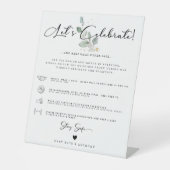 Moderne kalligrafie Sociale Veiligheid Bruiloft Gr Reclamebord Met Voetstuk (Voorkant)