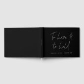 Moderne kalligrafie Solid Black Wedding Gastenboek (Volledig)