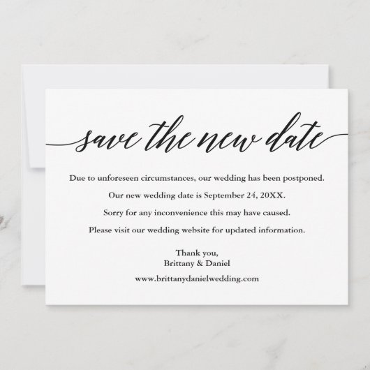 Moderne kalligrafie sparen de Nieuwe Kaart van de  (Voorkant)