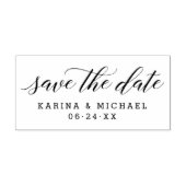 Moderne kalligrafie Sparen het Monogram van de Wed Rubberstempel (Afrduk)