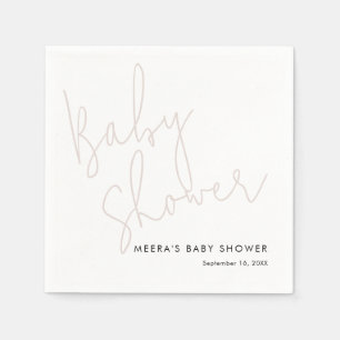 Moderne kalligrafie Stof Roze Baby Shower Servet