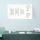 Moderne kalligrafie Stoffen Bar Menu Trouwbord Spandoek (Beurs)