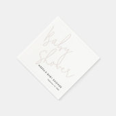 Moderne kalligrafie Stoffig Roze Baby shower Servet (Hoek)