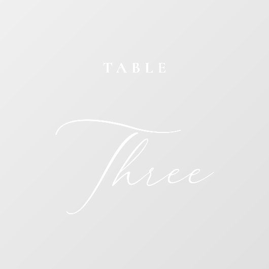 Moderne kalligrafie tabel drie tabel nummer raamsticker (Vel)