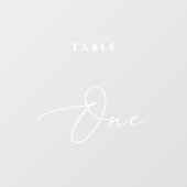 Moderne Kalligrafie Tafel Een Tafelnummer Raamsticker (Vel)