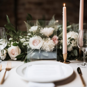 Moderne kalligrafie tafel negen tafel nummer raamsticker