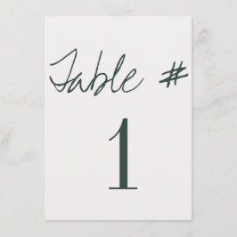 Moderne kalligrafie tafel nummers voor het huwelij kaart