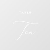 Moderne kalligrafie tafel tien tafel nummer raamsticker (Vel)