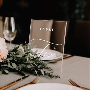 Moderne kalligrafie tafel tien tafel nummer raamsticker