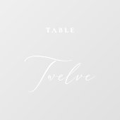 Moderne kalligrafie tafel twaalf tafel nummer raamsticker (Vel)