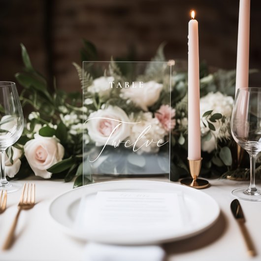 Moderne kalligrafie tafel twaalf tafel nummer raamsticker