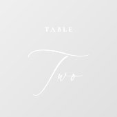 Moderne kalligrafie tafel twee tafel nummer raamsticker (Vel)