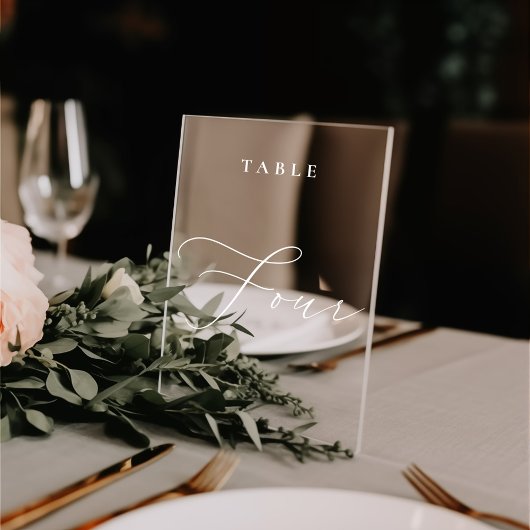 Moderne kalligrafie tafel vier tafel nummer raamsticker