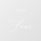 Moderne kalligrafie tafel vier tafel nummer raamsticker (Vel)