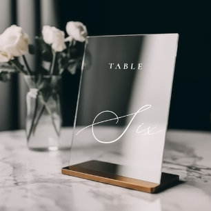 Moderne kalligrafie tafel zes tafel nummer raamsticker