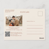 Moderne kalligrafie Terracotta Boho Bewaar de datu Briefkaart (Achterkant)