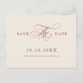 Moderne kalligrafie Terracotta Boho Bewaar de datu Briefkaart (Voorkant)