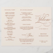 Moderne kalligrafie terracotta boho bruiloftsprogr (Voorkant)