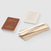 Moderne kalligrafie Terracotta bruiloft Tijdlijn Handwaaier (Niet-gemonteerd)