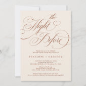 Moderne kalligrafie terracotta de avond ervoor kaart (Voorkant)